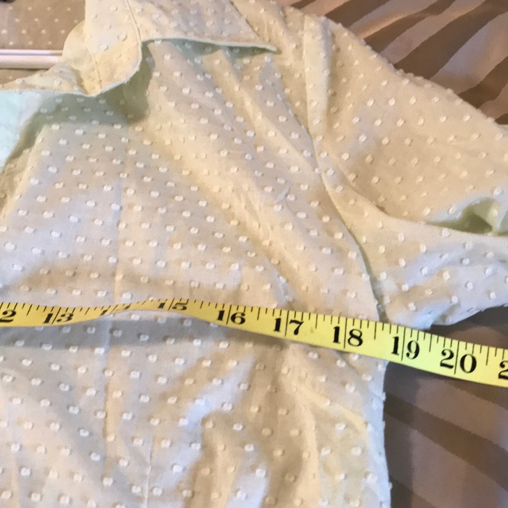 Lime Green Polka Dot Blouse - Picture 5 of 6